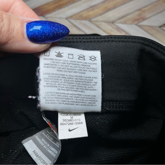 Nike Dri Fit Black Track Pants Elastic Drawstring Waistband Bootcut Hem Active - Picture 6 of 11